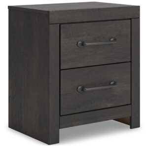 Hollivern - Two Drawer Night Stand - Dark Gray