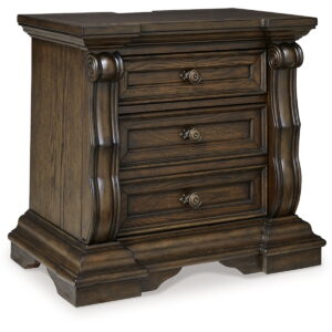 Maylee - Three Drawer Night Stand - Dark Brown
