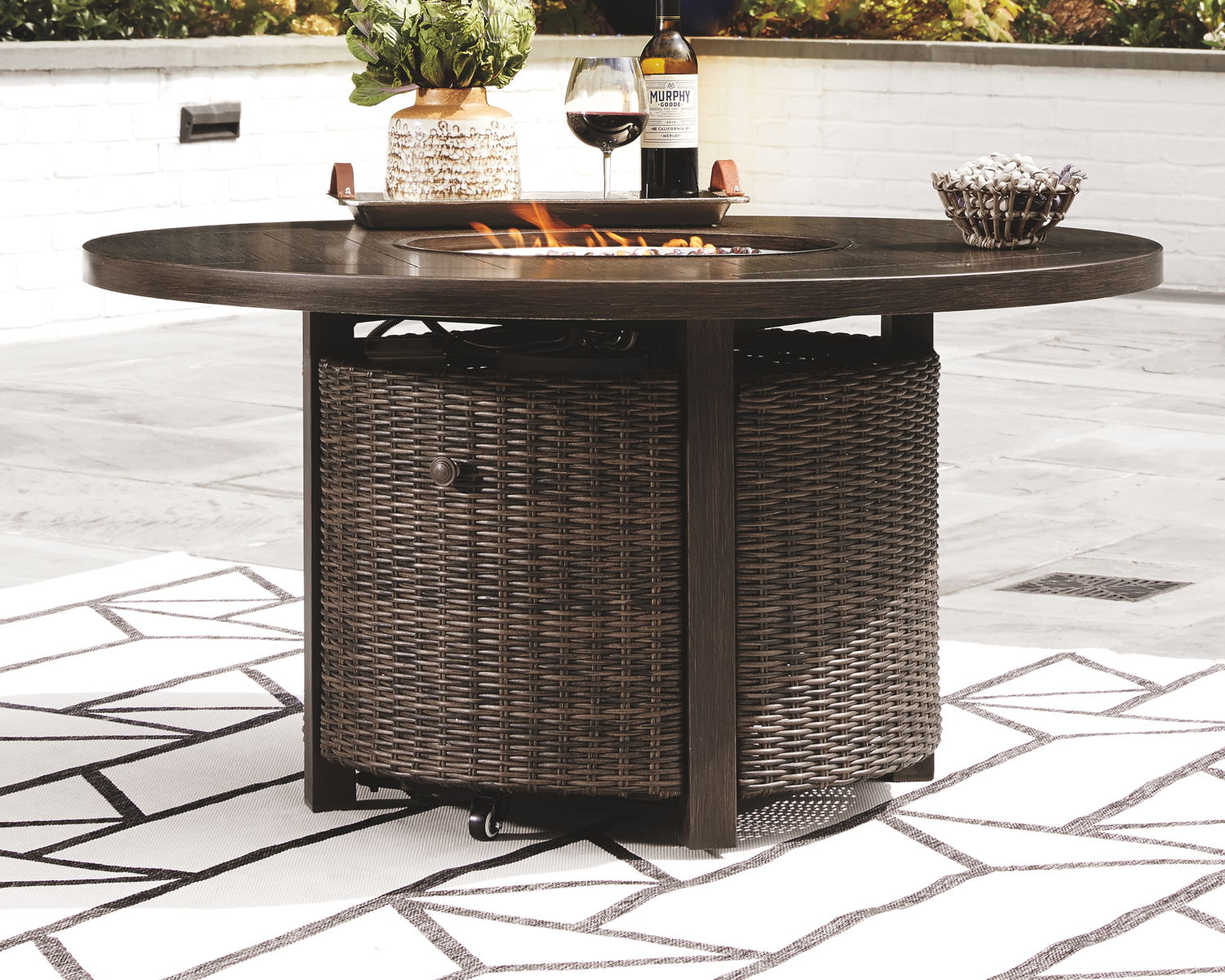 Paradise Trail - Round Fire Pit Table - Medium Brown - Image 4