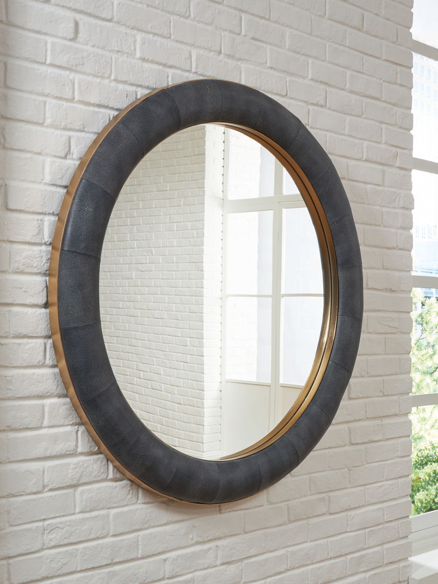 Corinsworth - Accent Mirror - Charcoal / Brass Finish - Image 3