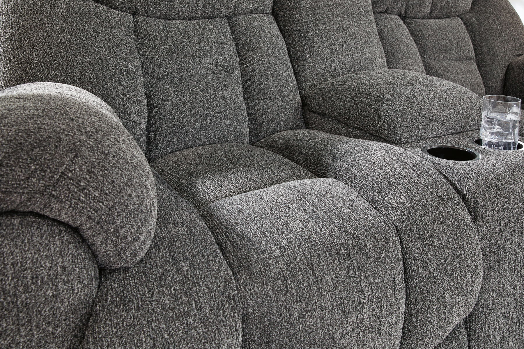 Foreside - Dbl Reclining Loveseat with Console - Charcoal - Image 2