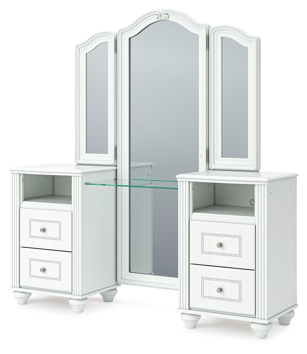 Kozlani - Vanity With Mirror - White - Image 2