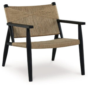 Halfmore - Accent Chair - Black / Natural