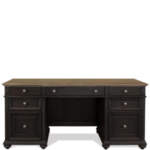 Regency - Credenza Desk - Antique Oak / Matte Black