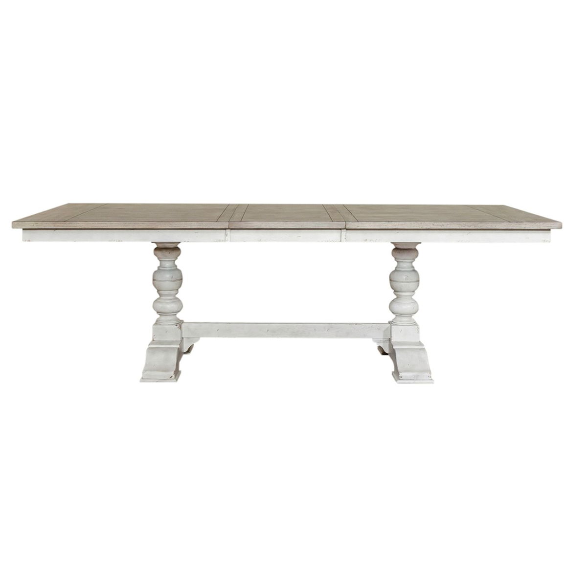Whitney - Trestle Table - Antique Linen / Weathered Gray - Image 4