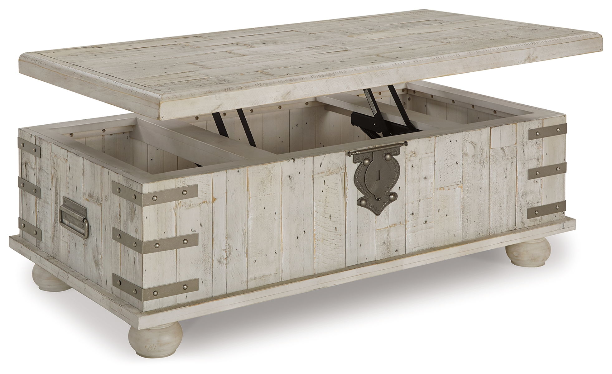 Carynhurst - Lift Top Cocktail Table - White Wash Gray - Image 2