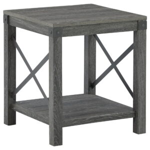 Freedan - Square End Table - Grayish Brown