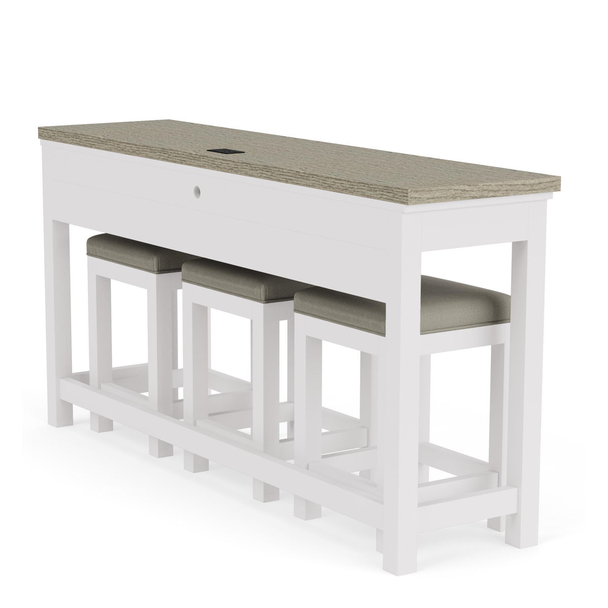 Cora - Workstation (Sofa Table With 3 Stools) - Cloud / Fog - Image 5