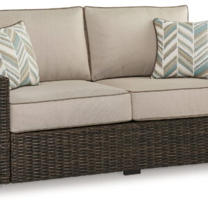 Coastline Bay - Loveseat W/Cushion - Brown