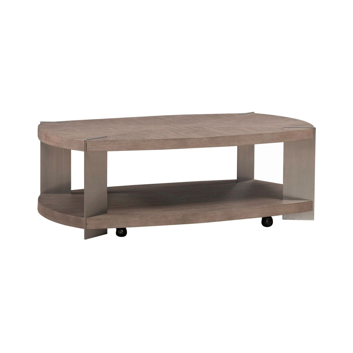 Harlow - Oval Cocktail Table - Sandstone & Satin Nickel - Image 3