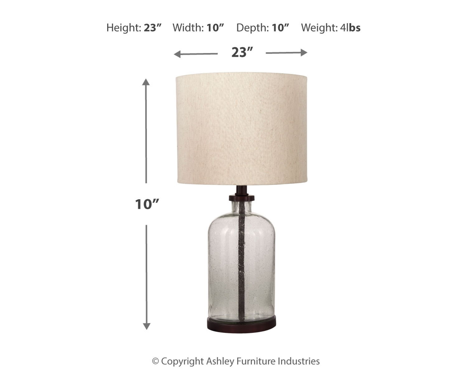 Bandile - Glass Table Lamp - Clear / Bronze Finish - Image 4