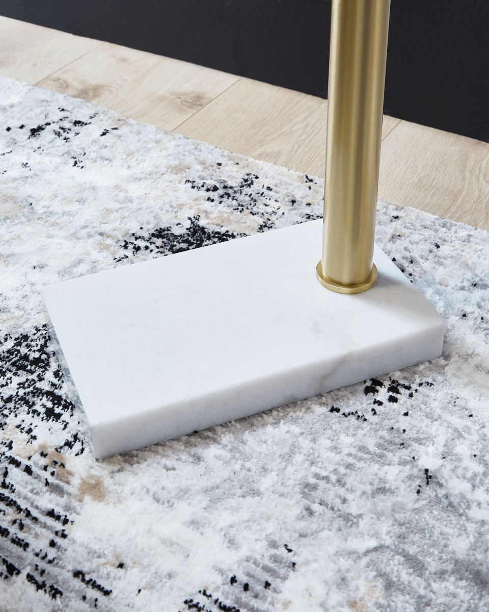 Santiford - Metal Floor Lamp - Gold Finish / White - Image 2