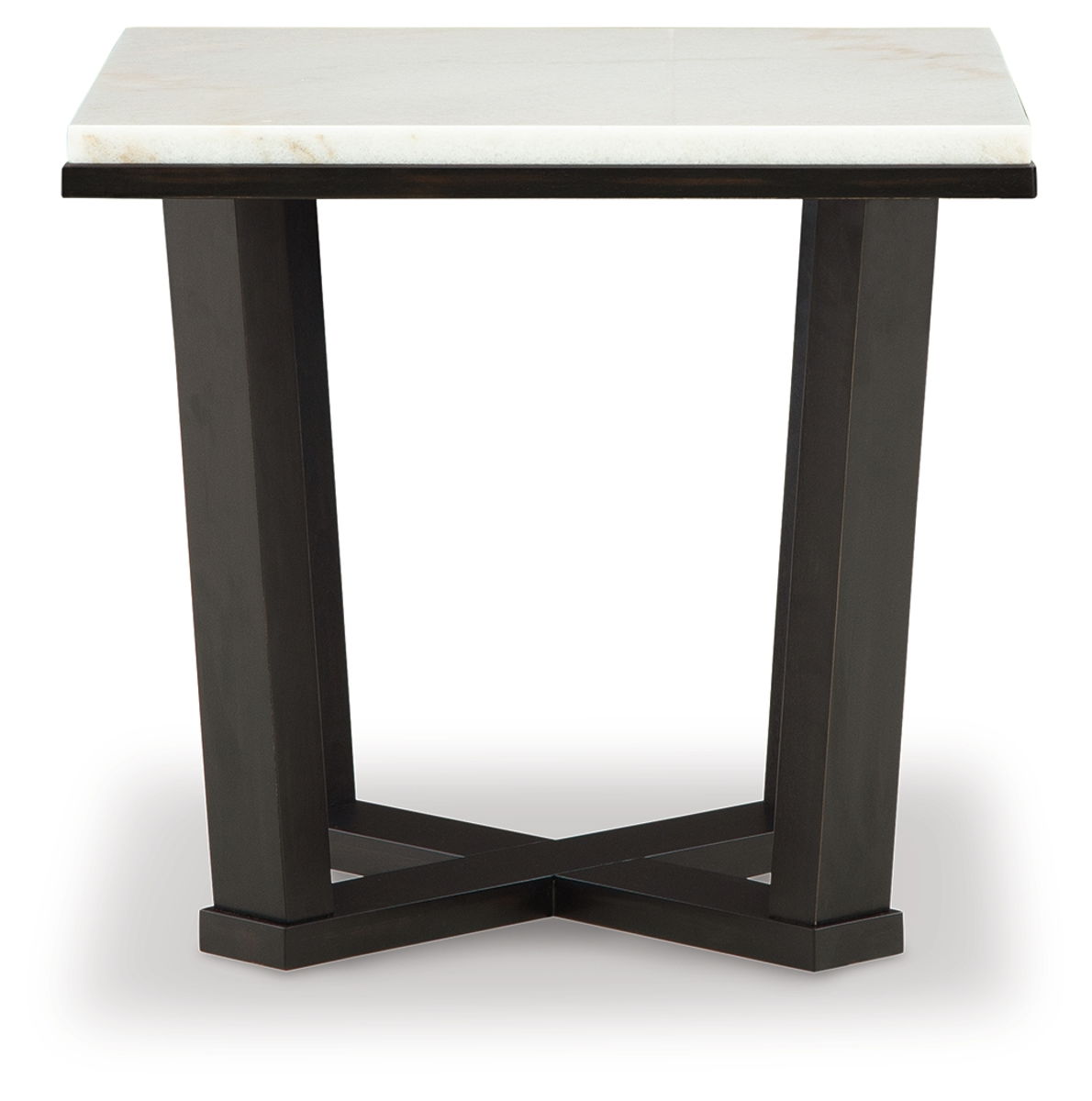 Fostead - Square End Table - White / Espresso - Image 5