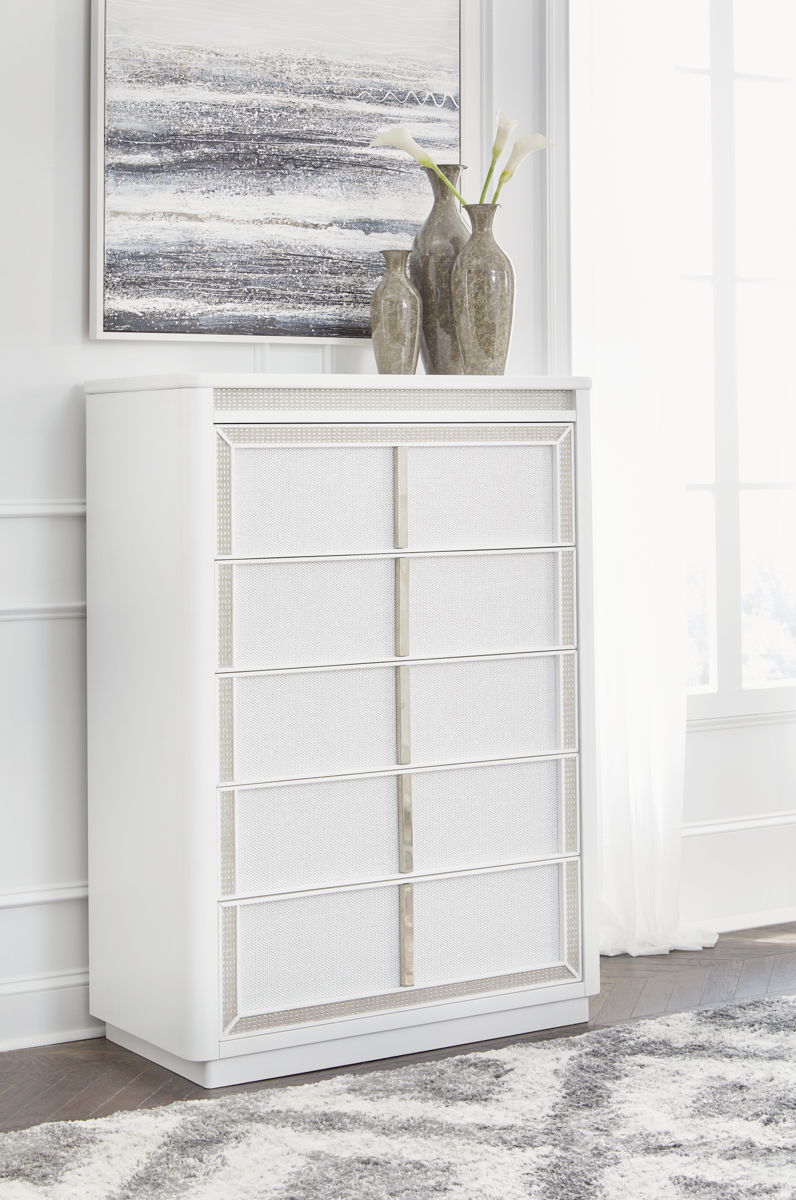 Chalanna - Five Drawer Chest - White - Image 8