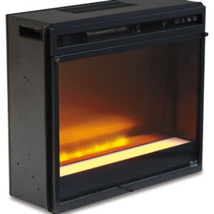 Entertainment Accessories - Fireplace Insert Glass/Stone - Black