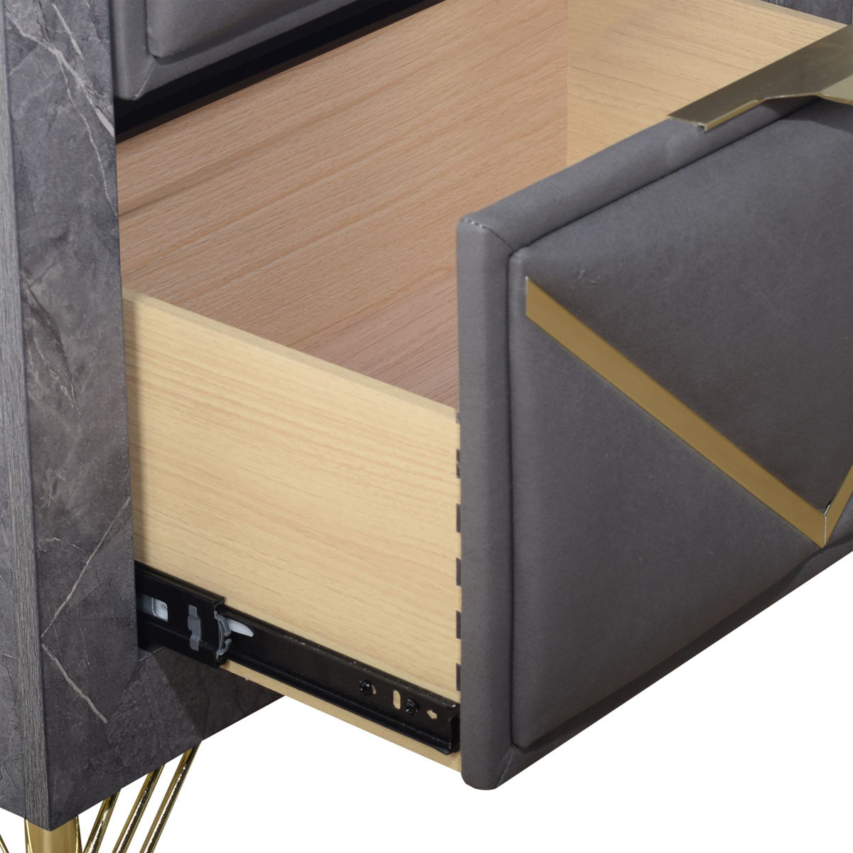 Symmetry - 2 Drawer Nightstand - Charcoal - Image 2