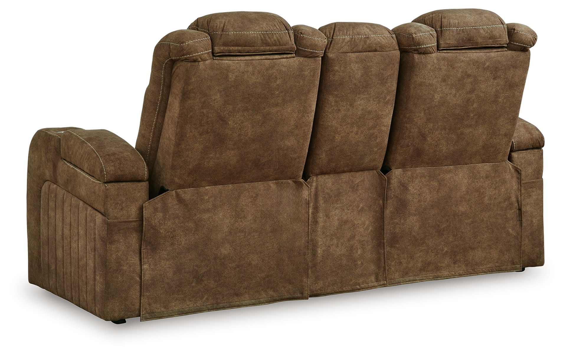 Wolfridge - Power Reclining Loveseat With Console /Adj Hdrst - Brindle - Image 9