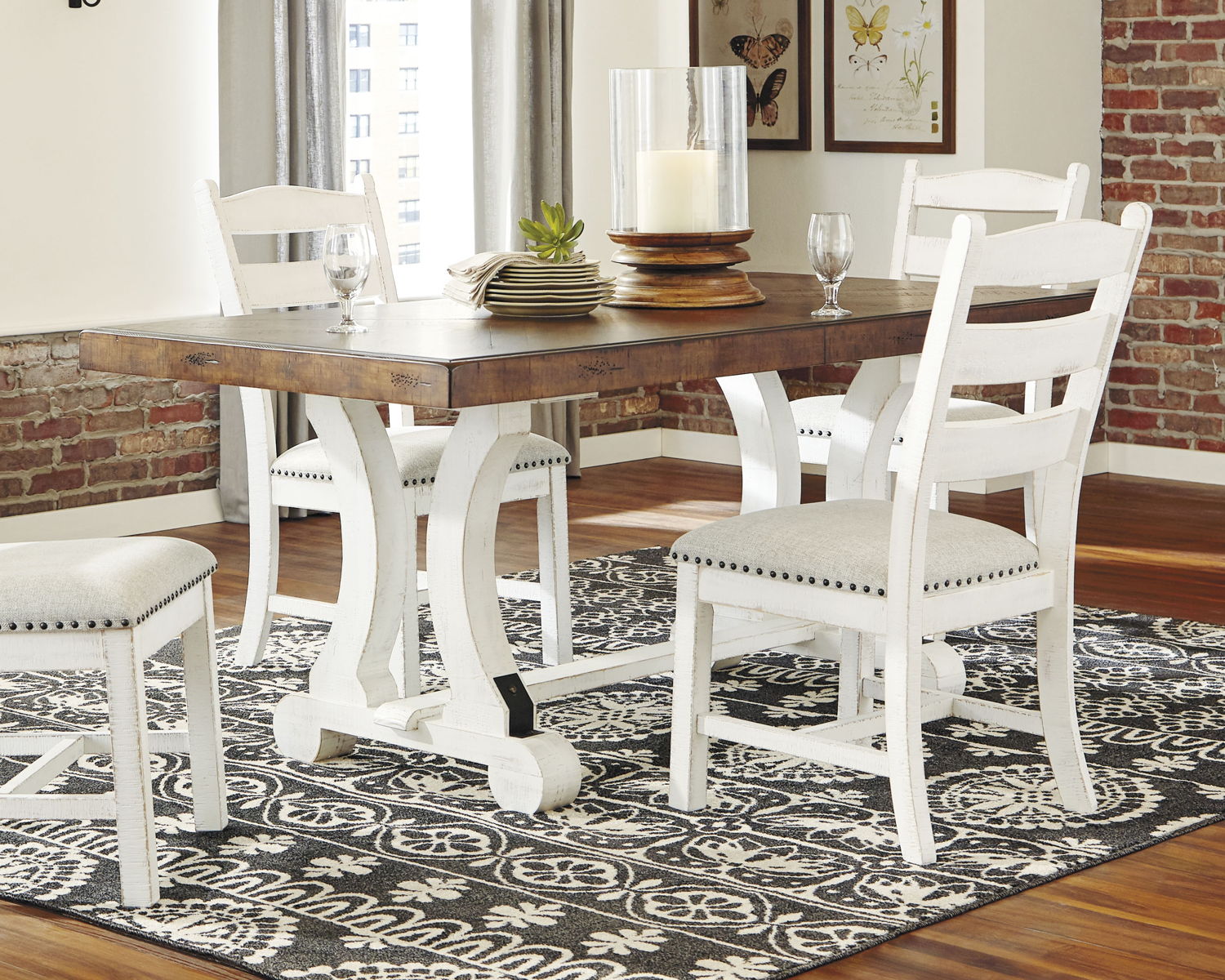 Valebeck - Rectangular Dining Room Table - White / Brown - Image 10