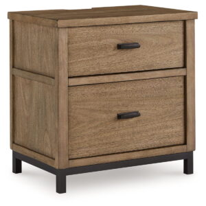 Tomtyn - Two Drawer Night Stand - Light Brown