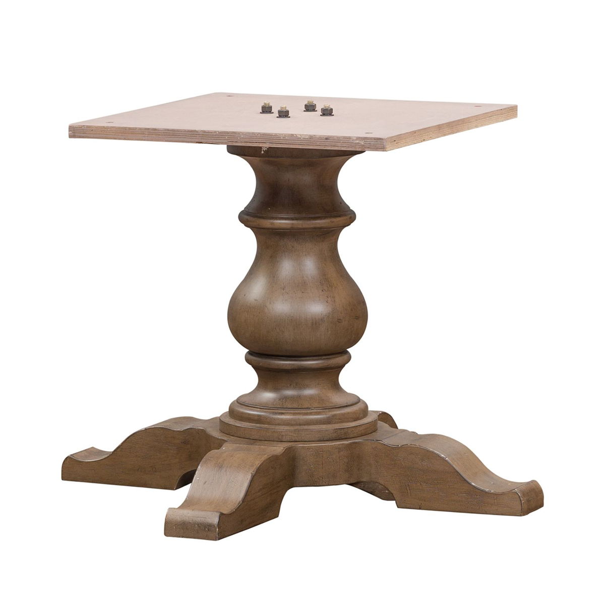 Americana Farmhouse - 5 Piece Pedestal Table Set (Upholstered Shelter Side Chairs) - Light Brown - Image 2