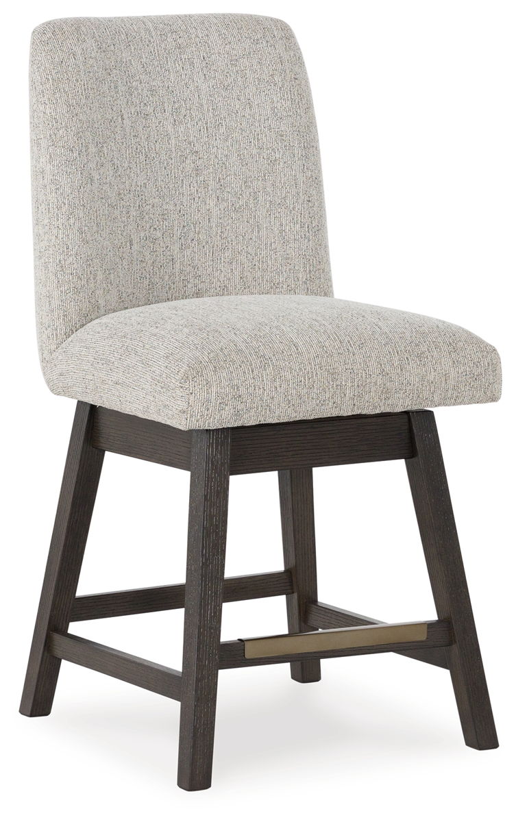 Burkhaus - Upholstered Swivel Barstool (Set of 2) - Beige / Dark Brown - Image 9