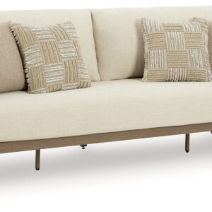 Serene Bay - Sofa With Cushion - Dark Brown / White