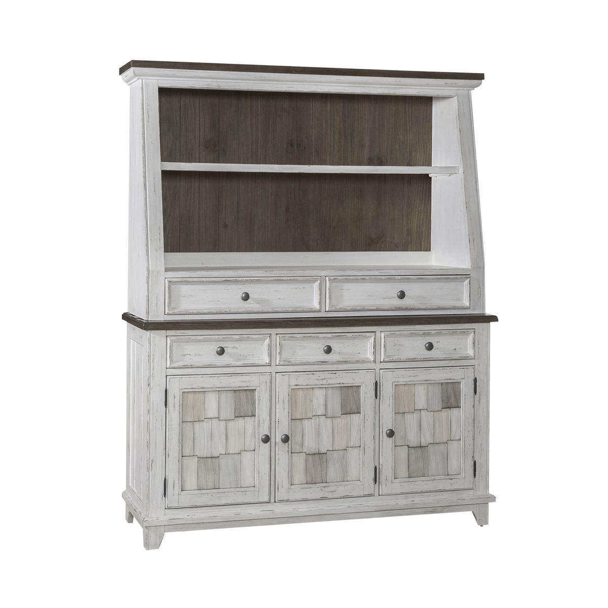River Place - Server & Hutch - Riverstone White & Tobacco - Image 2