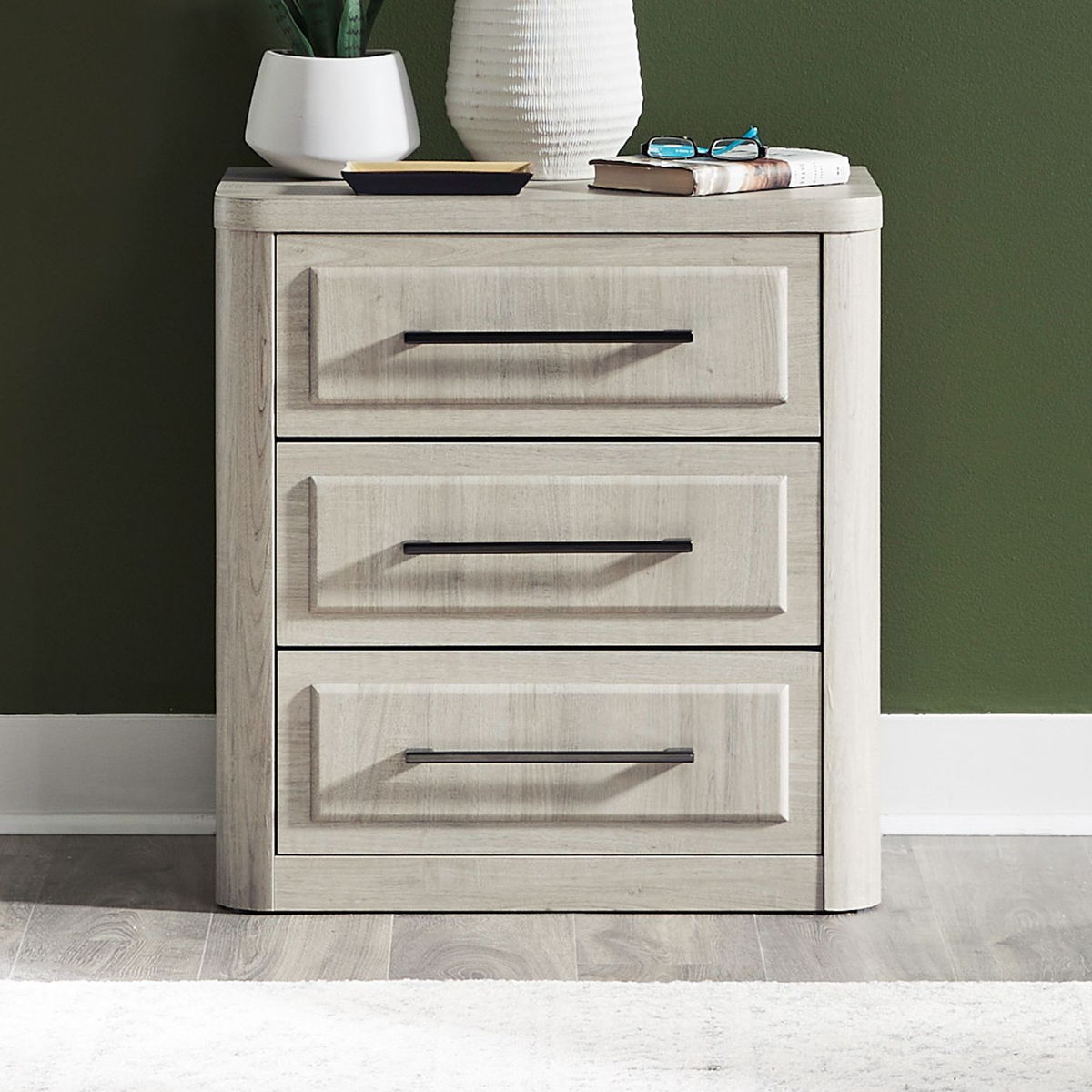 Modern Play - Nightstand With Charging Station - Natural White