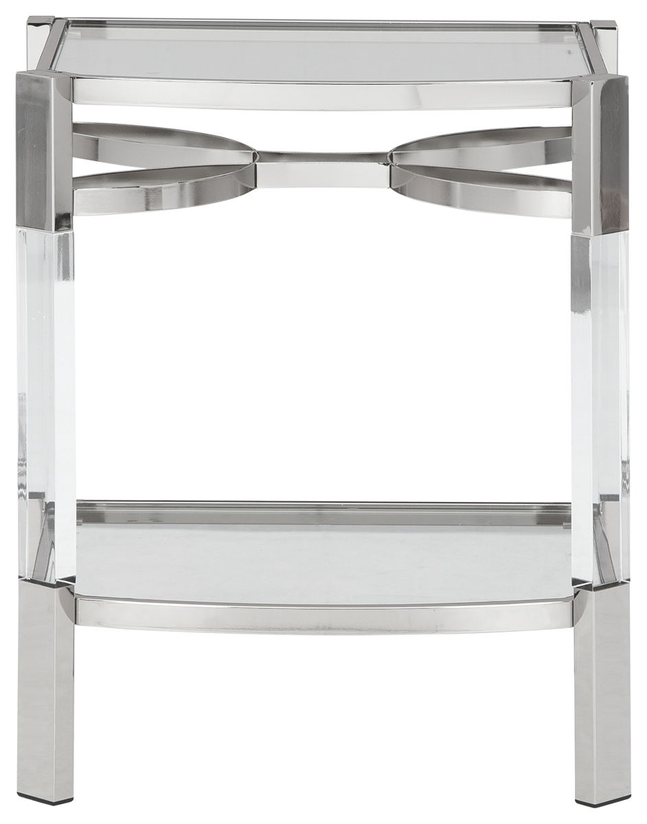 Chaseton - Accent Table - Clear / Silver Finish