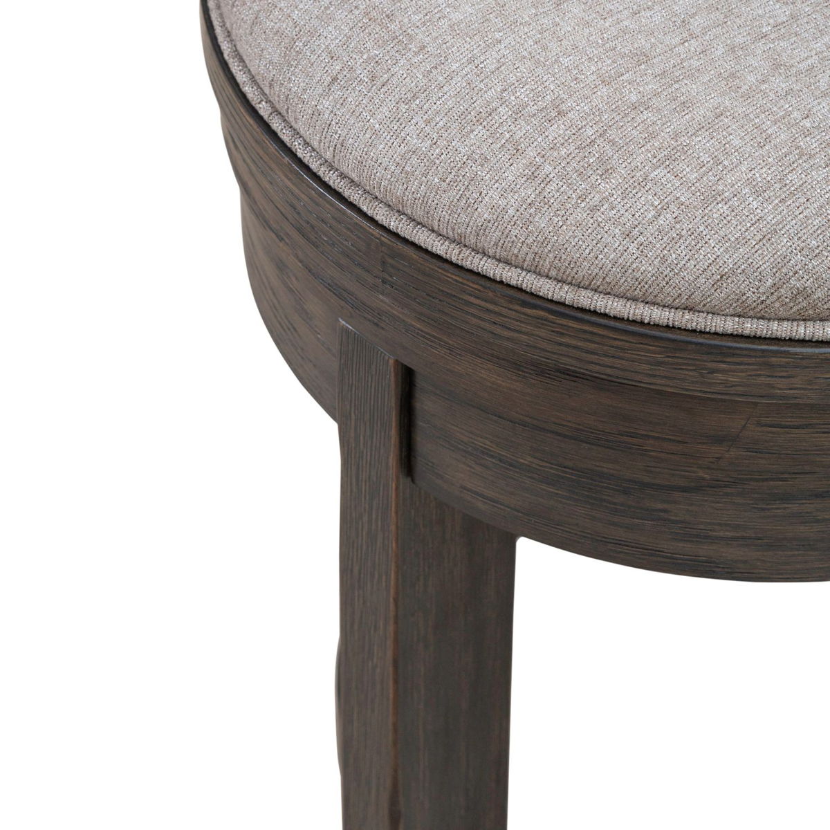 Lennox Hill - Upholstered Swivel Console Stool - Dark Brown - Image 3