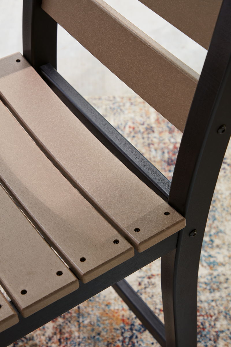 Shoreline Beach - Outdoor Counter Table And 2 Barstools (Set of 3) - Black / Beige - Image 10