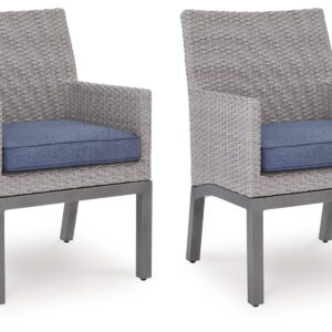 Half Moon Beach - Arm Chair With Cushion (Set of 2) - Blue / Gray