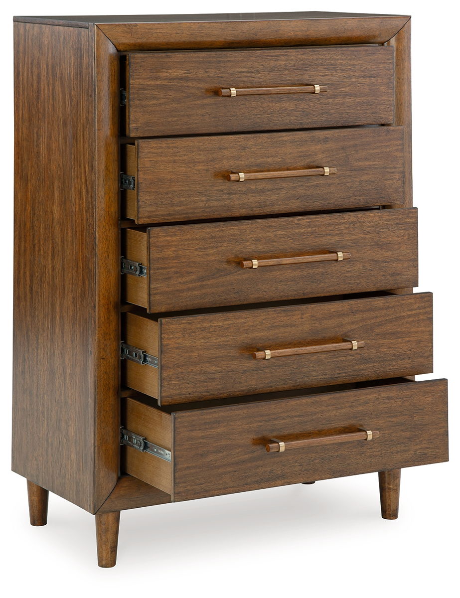 Lyncott - Five Drawer Chest - Brown - Image 6