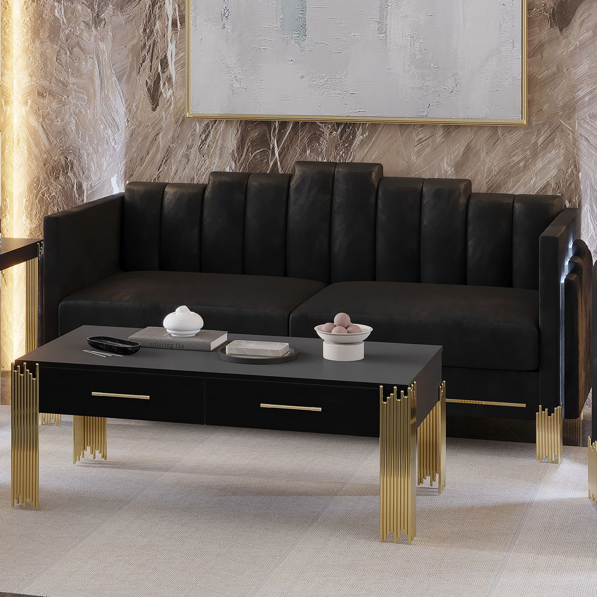 Empire - Lighted Sofa - Black - Image 6