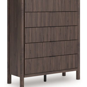 Pamytta - Five Drawer Wide Chest - Brown