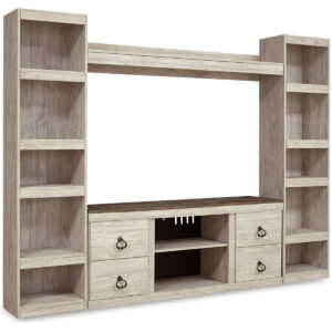Willowton - 4-Piece Entertainment Center - Whitewash