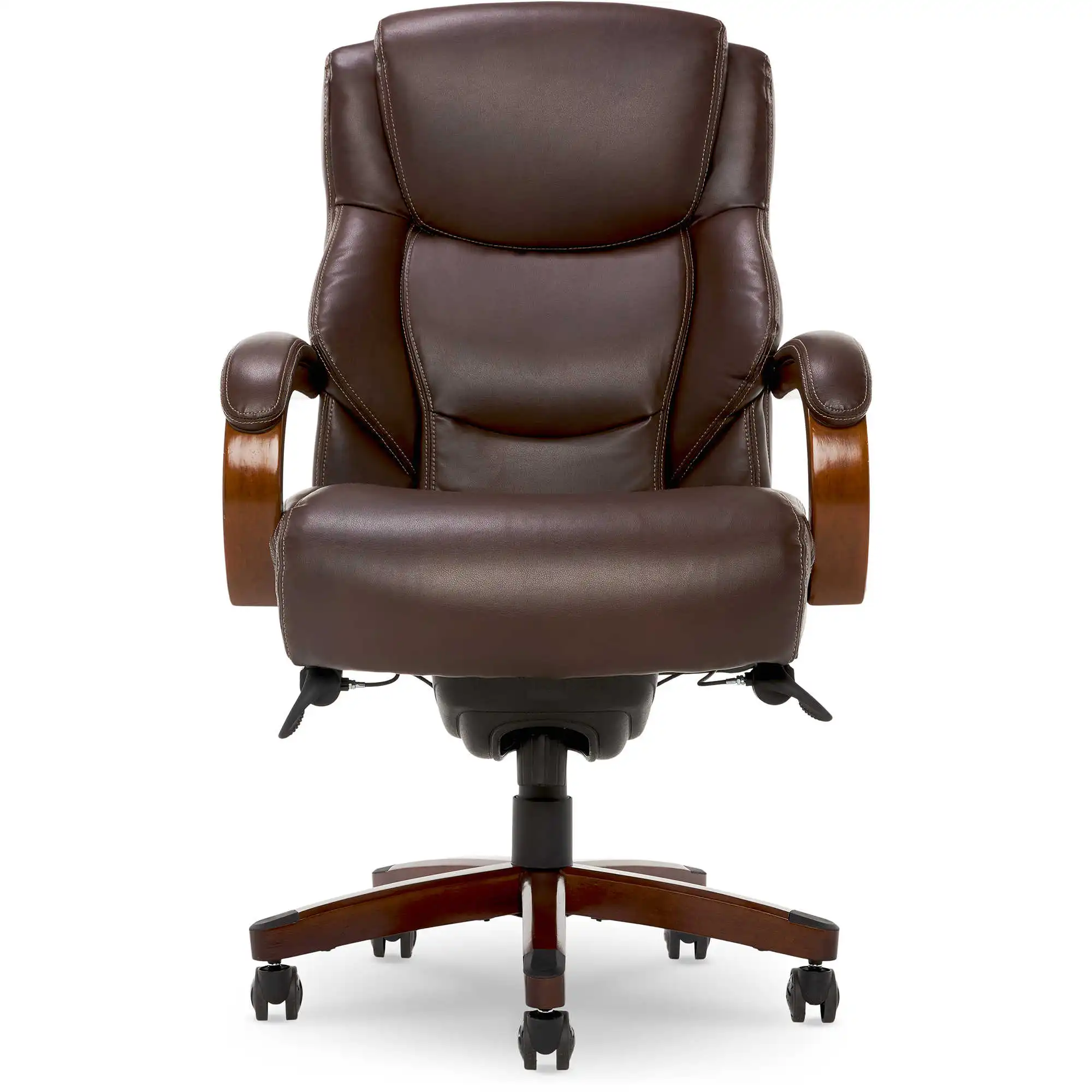 Delano Big & Tall Executive Office Chair, Chestnut Brown with Mahogany Wood