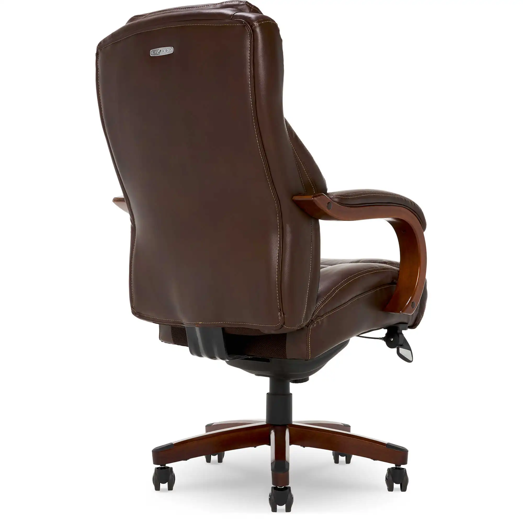 Delano Big & Tall Executive Office Chair, Chestnut Brown with Mahogany Wood - Image 3