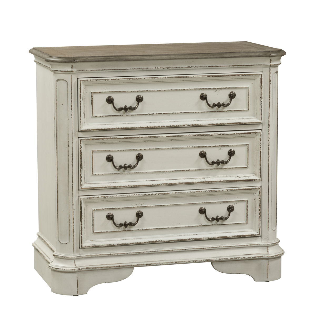 Magnolia Manor - 3 Drawer Bedside Chest With Charging Station - White - Image 7