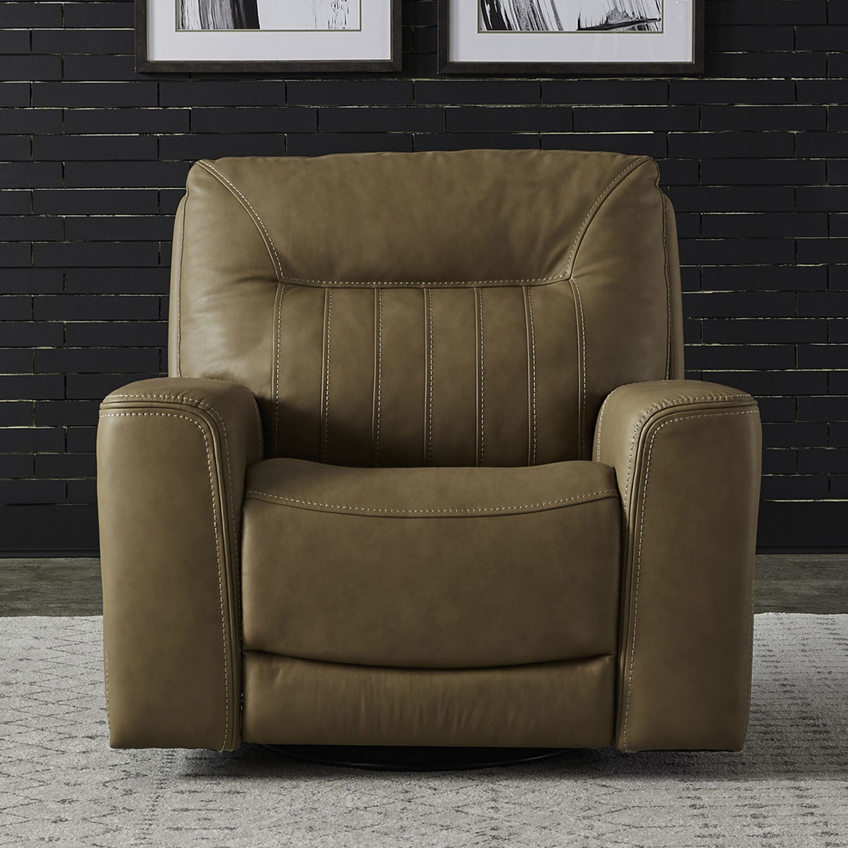 Bennett - Swivel Glider Recliner P2 - Butternut