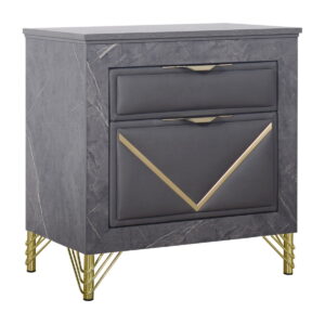 Symmetry - 2 Drawer Nightstand - Charcoal