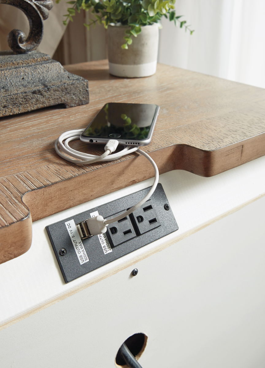 Realyn - Three Drawer Night Stand - White / Brown / Beige - Image 4