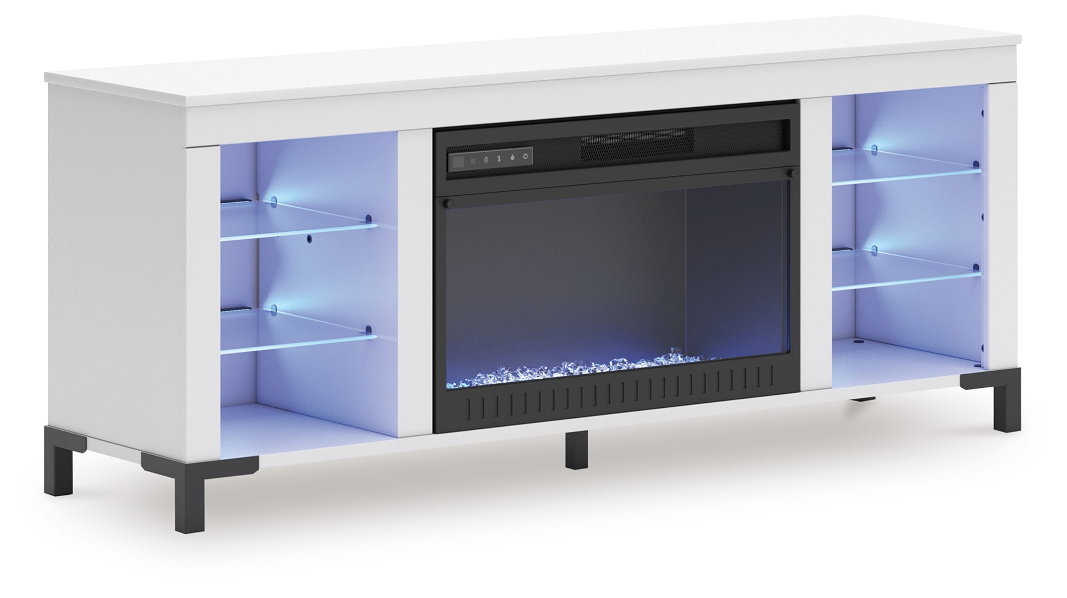 Brollevi - TV Stand With Fireplace - White - Image 5