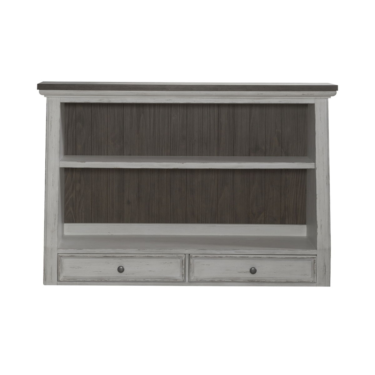 River Place - Angled Server Hutch - Riverstone White & Tobacco - Image 7