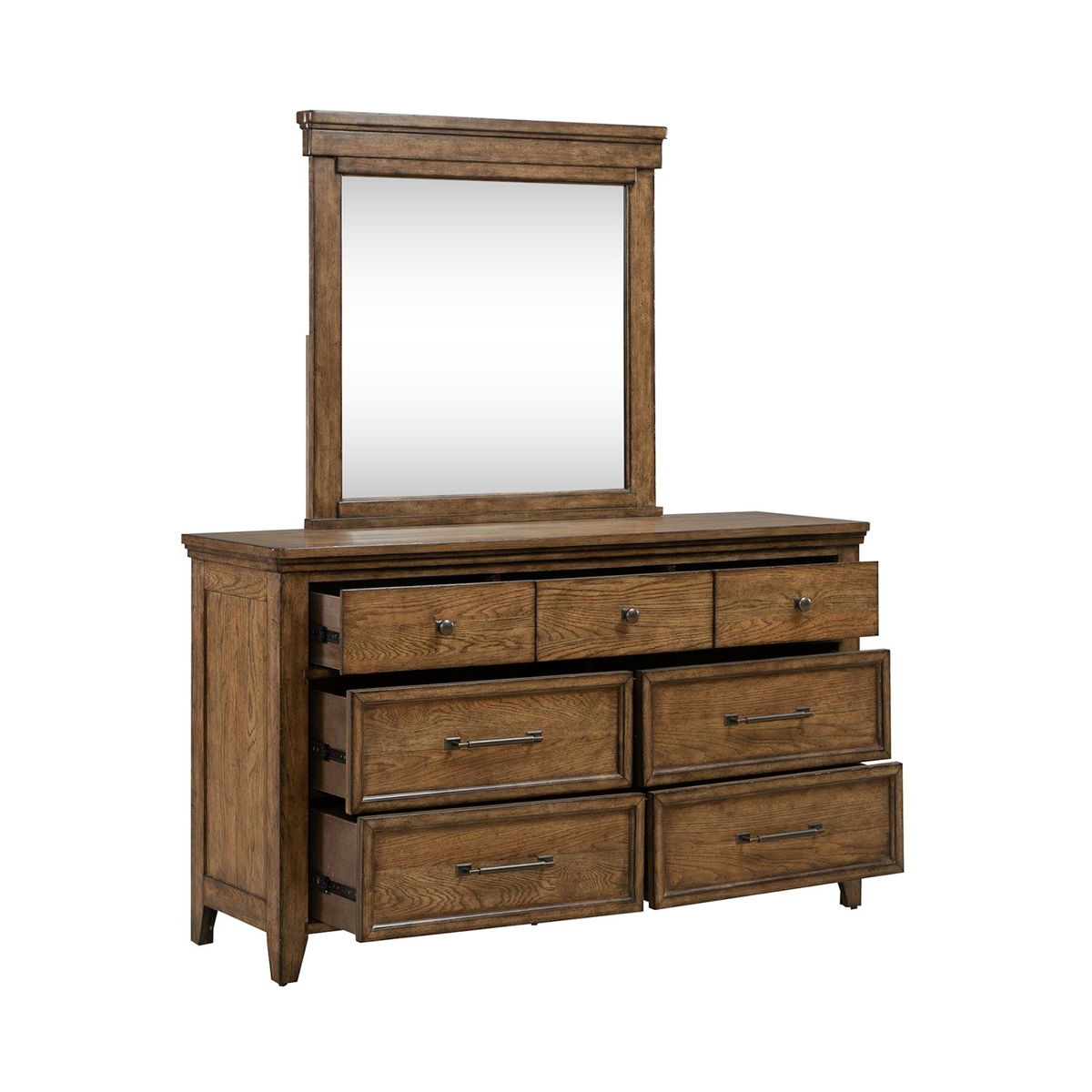Carolina Park - Dresser & Mirror - Amber Brown - Image 5