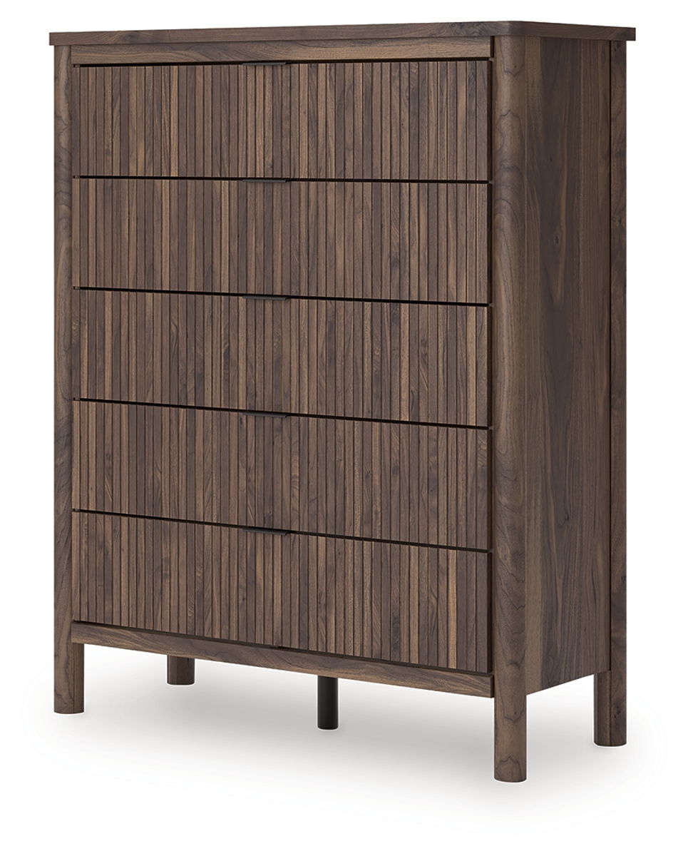 Pamytta - Five Drawer Wide Chest - Brown - Image 4