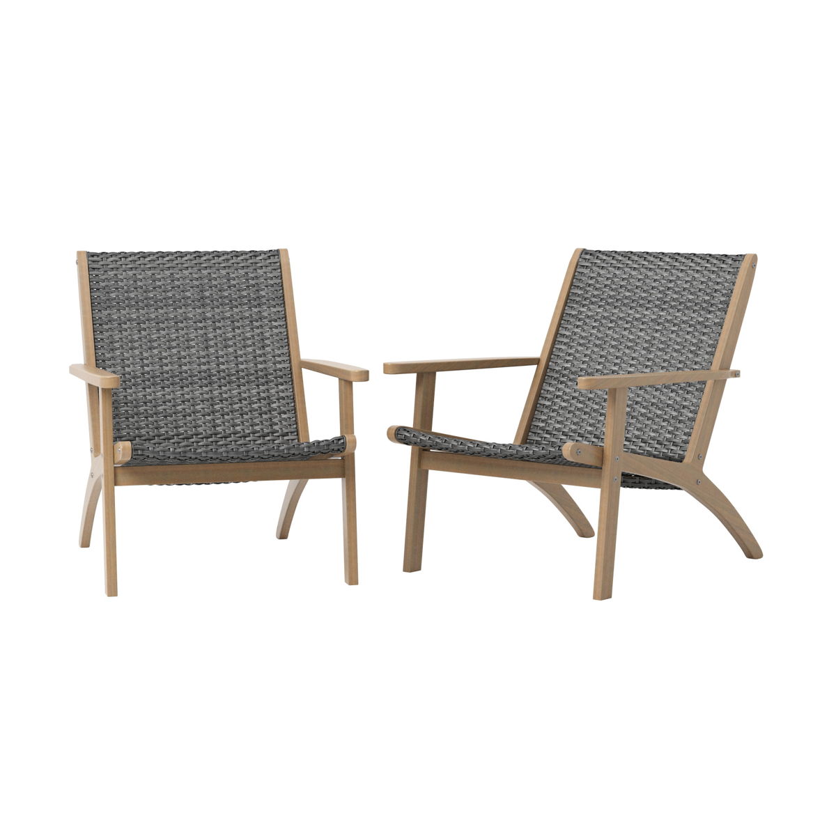 Radius - Patio Wood And Wicker Side Chair (Set of 2) - Gray - Image 6