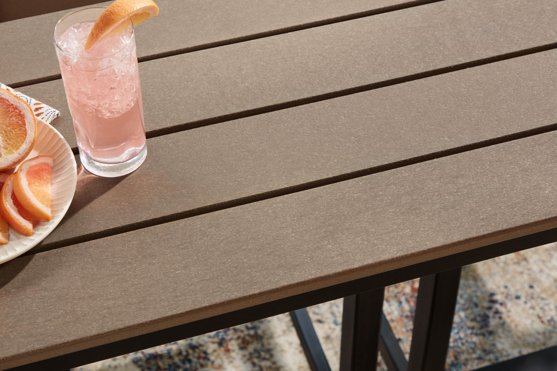 Shoreline Beach - Outdoor Counter Table And 2 Barstools (Set of 3) - Black / Beige - Image 13