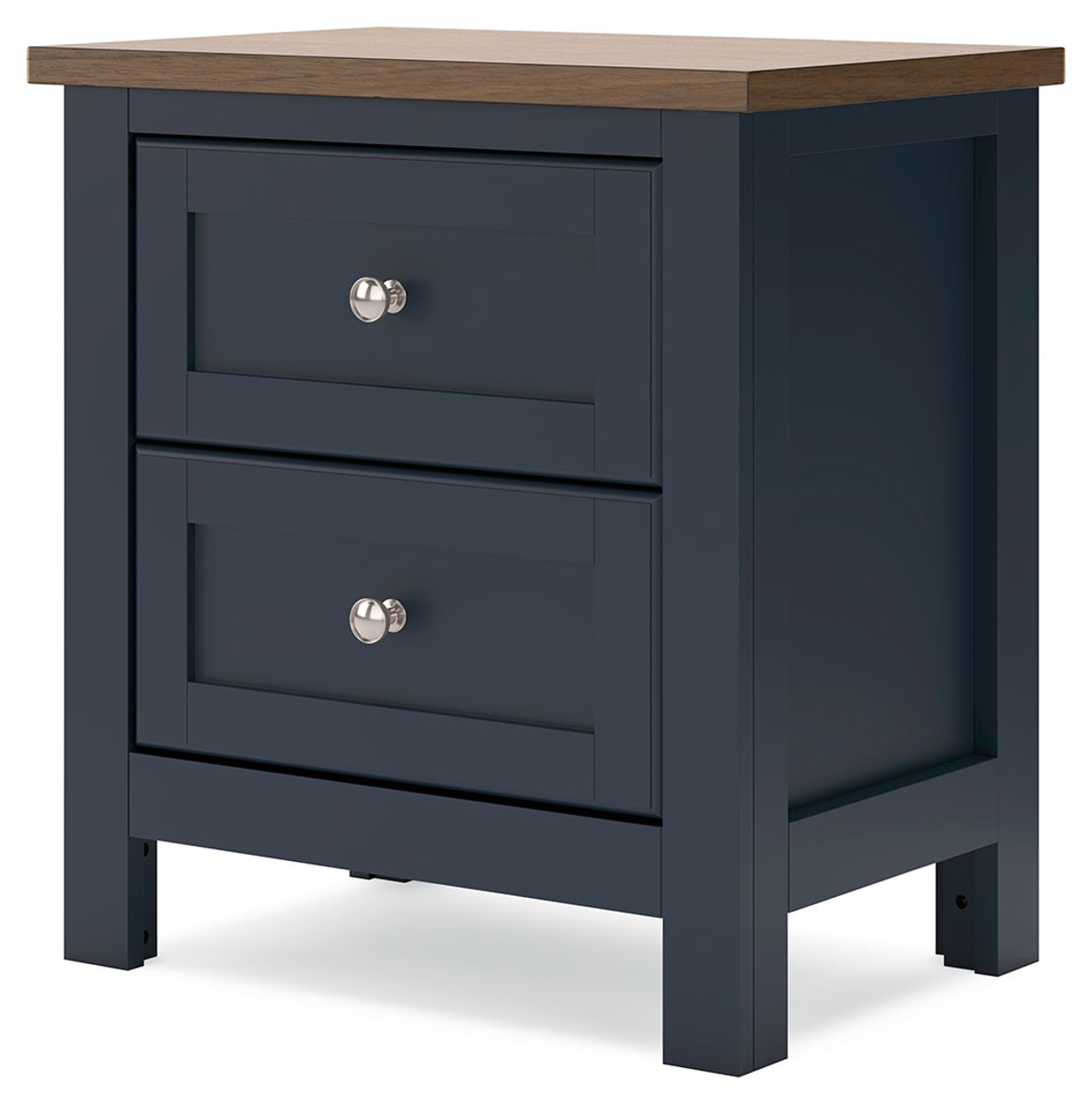 Landocken - Two Drawer Night Stand - Brown / Blue - Image 2