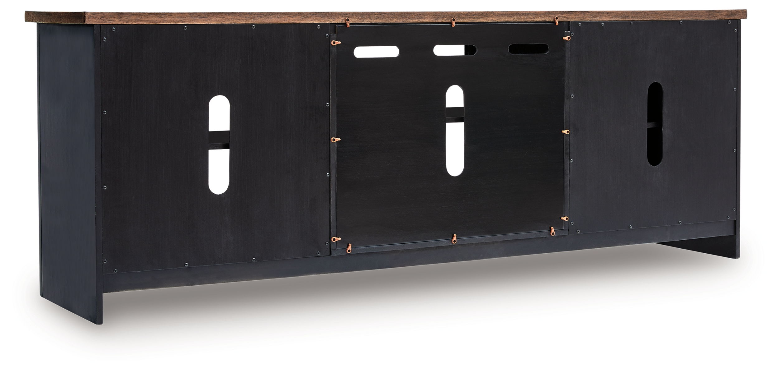 Wildenauer - XL TV Stand With Fireplace Option - Brown / Black - Image 4